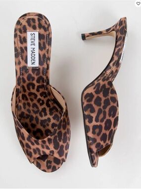 Steve Madden Leopard-Print Open-Toe Kitten Heel